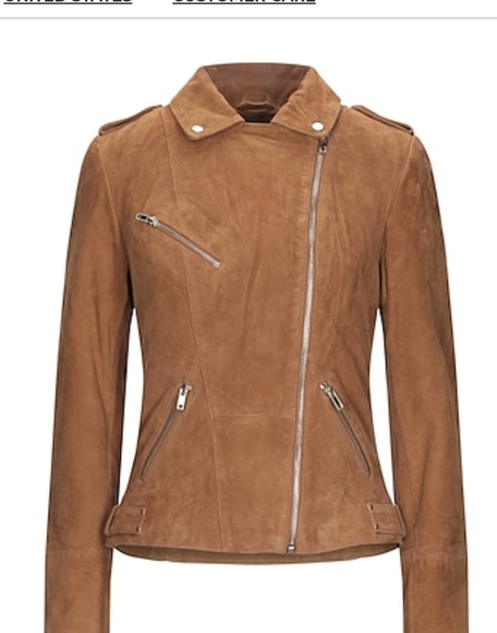 NAF NAF Suede Caramel Brown Biker Jacket NWT 8 - Picture 11 of 12